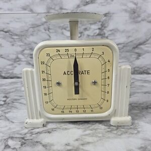 Vintage ACCURATE  West Germany Art Deco Style Scale White 25pd MCM